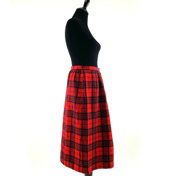 Pendleton Dresses & Skirts - Vintage Pendleton Authentic Tartan Pure Virgin Wool Skirt Red Leslie Tartan (16)